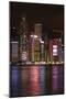 Victoria Harbor and light show on skyscrapers, Central, Hong Kong, China-David Wall-Mounted Photographic Print