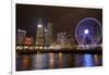 Victoria Harbor, Hong Kong Observation Wheel and skyscrapers, Central, Hong Kong, China-David Wall-Framed Photographic Print