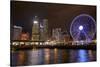 Victoria Harbor, Hong Kong Observation Wheel and skyscrapers, Central, Hong Kong, China-David Wall-Stretched Canvas