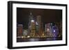 Victoria Harbor, skyscrapers and Hong Kong Observation Wheel, Central, Hong Kong, China-David Wall-Framed Photographic Print