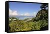 Victoria Harbor View from Bellevue, Mahe, Seychelles, Indian Ocean Islands-Guido Cozzi-Framed Stretched Canvas