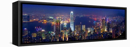 Victoria Harbour and Skyline from the Peak, Hong Kong, China-Michele Falzone-Framed Stretched Canvas