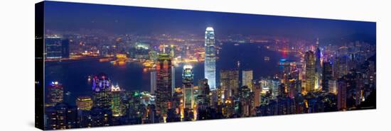 Victoria Harbour and Skyline from the Peak, Hong Kong, China-Michele Falzone-Stretched Canvas