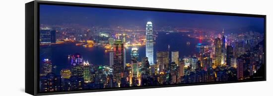 Victoria Harbour and Skyline from the Peak, Hong Kong, China-Michele Falzone-Framed Stretched Canvas