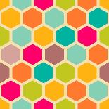 Retro Geometric Hexagon Pattern-Victoria Kalinina-Art Print