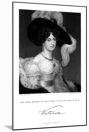 Victoria Mary Louisa, Duchess of Kent, 1832-J Cochran-Mounted Giclee Print