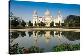 Victoria Memorial, Kolkata , India - Reflection on Water.-Rudra Narayan Mitra-Stretched Canvas