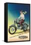 Victoria Motorcycle Advertisement-null-Framed Stretched Canvas