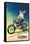 Victoria Motorcycle Advertisement-null-Framed Stretched Canvas