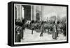 Victoria's Coffin, Procession Through Marble Arch-F. De Haenen-Framed Stretched Canvas