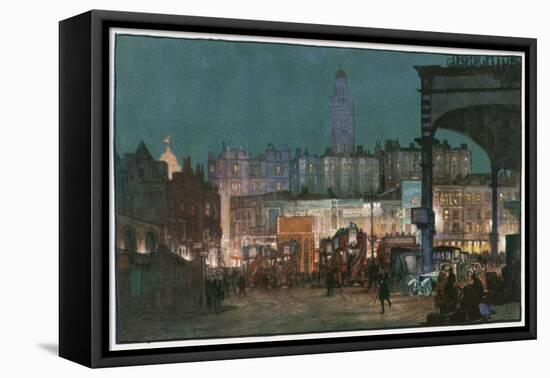 Victoria Station, Night-Donald Maxwell-Framed Stretched Canvas