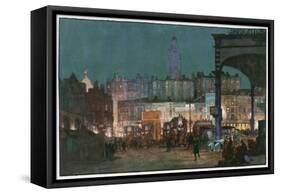 Victoria Station, Night-Donald Maxwell-Framed Stretched Canvas