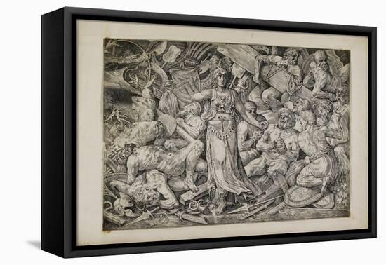 Victoria Surrounded by Prisoners and Trophies, 1552-Frans Floris-Framed Stretched Canvas