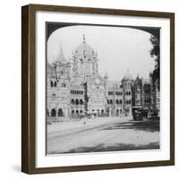 Victoria Terminus Railway Station, Bombay, India, 1903-Underwood & Underwood-Framed Giclee Print