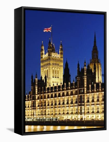 Victoria Tower and Houses of Parliament-Rudy Sulgan-Framed Stretched Canvas