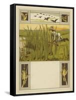 Victorian boy hunting ducks-John George Sowerby-Framed Stretched Canvas