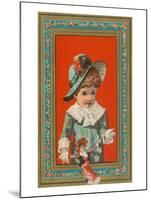 Victorian Boy in Frame with Doll-null-Mounted Art Print