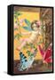 Victorian Cherub Swinging in Roses-null-Framed Stretched Canvas