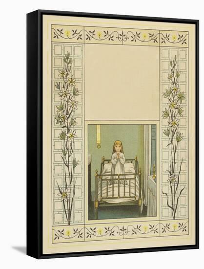 Victorian child at prayer-James Sowerby-Framed Stretched Canvas
