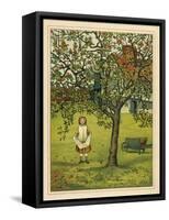 Victorian children collecting apples-John George Sowerby-Framed Stretched Canvas