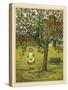 Victorian children collecting apples-John George Sowerby-Stretched Canvas