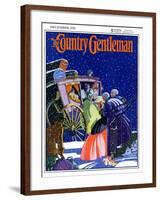 "Victorian Christmas Scene," Country Gentleman Cover, December 1, 1931-Kraske-Framed Giclee Print