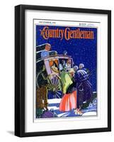 "Victorian Christmas Scene," Country Gentleman Cover, December 1, 1931-Kraske-Framed Giclee Print