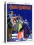 "Victorian Christmas Scene," Country Gentleman Cover, December 1, 1931-Kraske-Stretched Canvas