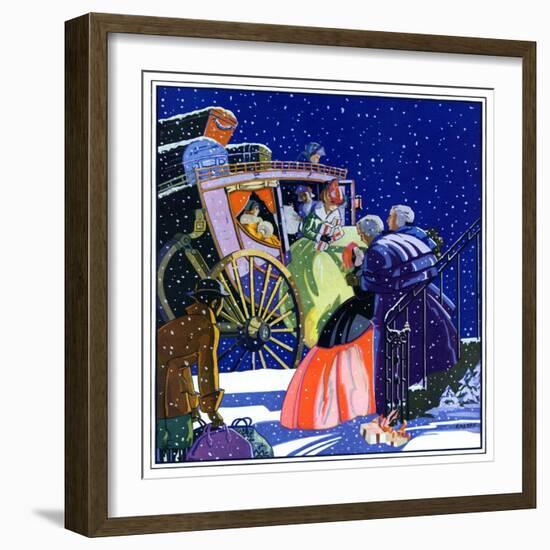 "Victorian Christmas Scene,"December 1, 1931-Kraske-Framed Giclee Print