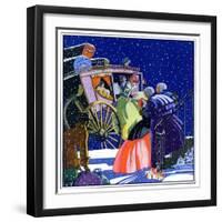 "Victorian Christmas Scene,"December 1, 1931-Kraske-Framed Giclee Print