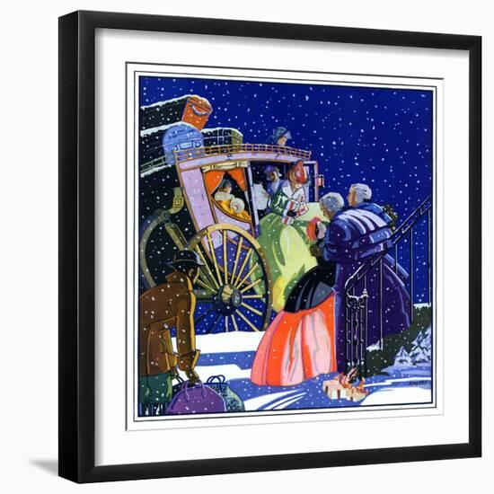 "Victorian Christmas Scene,"December 1, 1931-Kraske-Framed Giclee Print