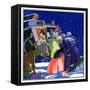 "Victorian Christmas Scene,"December 1, 1931-Kraske-Framed Stretched Canvas