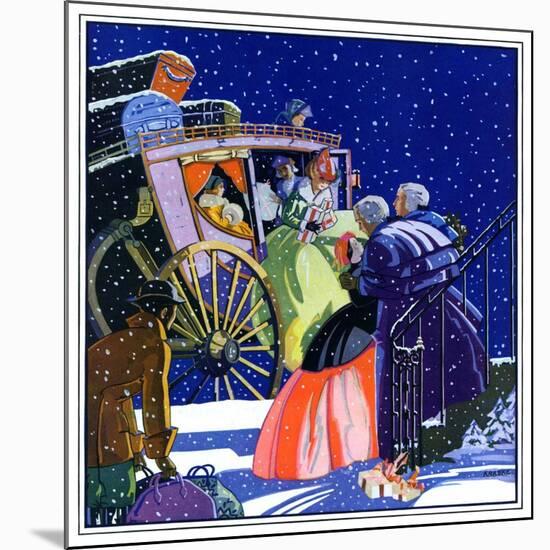 "Victorian Christmas Scene,"December 1, 1931-Kraske-Mounted Giclee Print