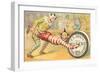 Victorian Clowns Using Spool as Wheel Barrow-null-Framed Art Print