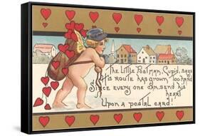 Victorian Cupid Delivering Mail-null-Framed Stretched Canvas