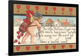 Victorian Cupid Delivering Mail-null-Framed Art Print