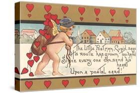 Victorian Cupid Delivering Mail-null-Stretched Canvas