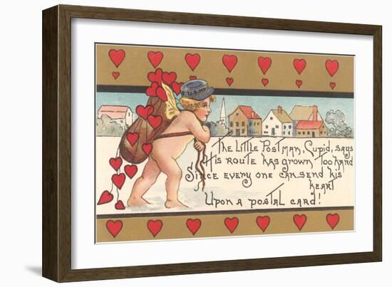 Victorian Cupid Delivering Mail-null-Framed Art Print