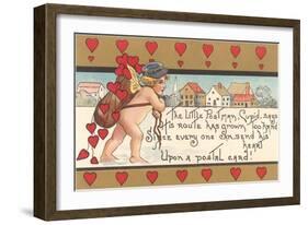 Victorian Cupid Delivering Mail-null-Framed Art Print