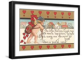 Victorian Cupid Delivering Mail-null-Framed Art Print