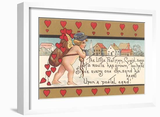 Victorian Cupid Delivering Mail-null-Framed Art Print