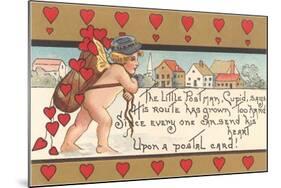 Victorian Cupid Delivering Mail-null-Mounted Art Print