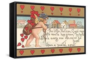 Victorian Cupid Delivering Mail-null-Framed Stretched Canvas