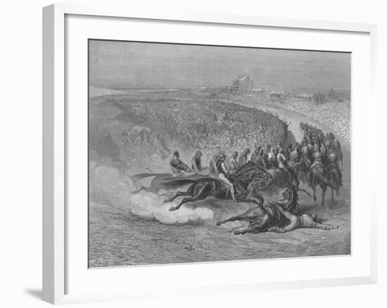 Victorian Derby at Tattenham Corner, 1872-Gustave Doré-Framed Giclee Print