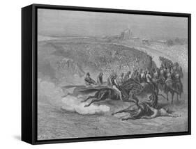 Victorian Derby at Tattenham Corner, 1872-Gustave Doré-Framed Stretched Canvas