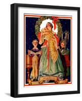 "Victorian Family at Christmas,"December 29, 1934-Joseph Christian Leyendecker-Framed Giclee Print