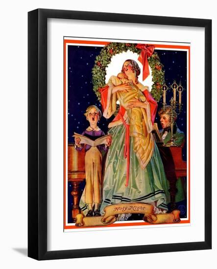 "Victorian Family at Christmas,"December 29, 1934-Joseph Christian Leyendecker-Framed Giclee Print