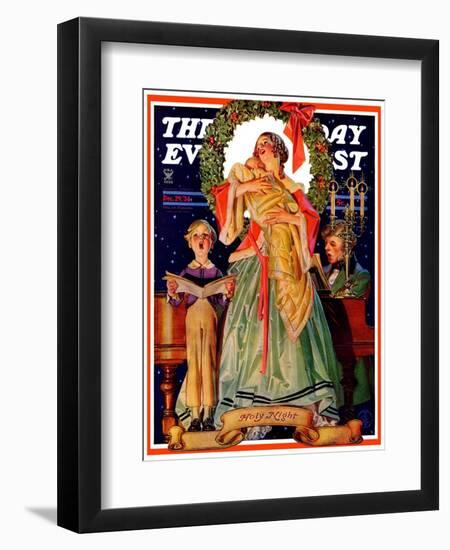 "Victorian Family at Christmas," Saturday Evening Post Cover, December 29, 1934-Joseph Christian Leyendecker-Framed Giclee Print