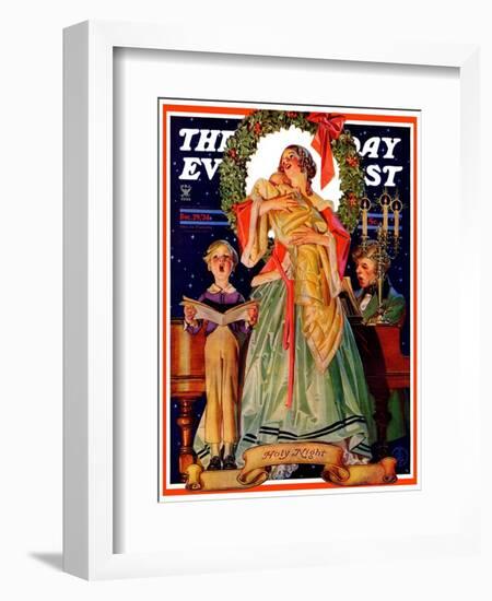 "Victorian Family at Christmas," Saturday Evening Post Cover, December 29, 1934-Joseph Christian Leyendecker-Framed Giclee Print