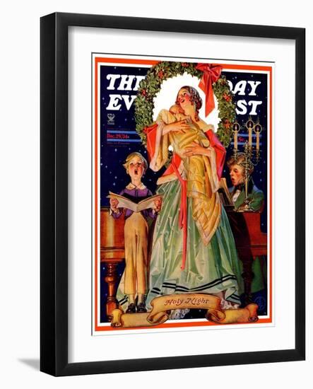 "Victorian Family at Christmas," Saturday Evening Post Cover, December 29, 1934-Joseph Christian Leyendecker-Framed Giclee Print